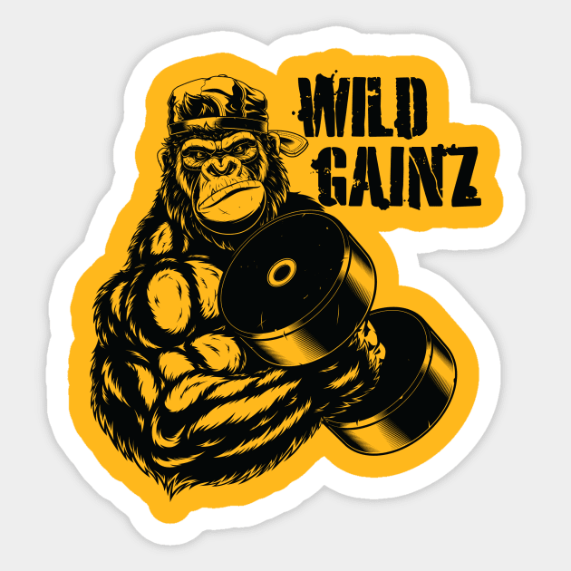 Wild Gainz Sticker by RightBrainIndustries